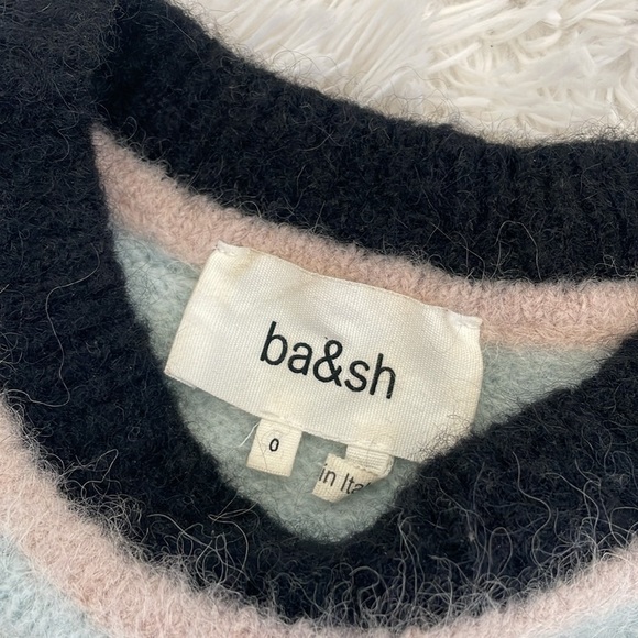 Ba&sh lady pullover Alpaca striped sweater made in Italy  - size 0 - Picture 4 of 10